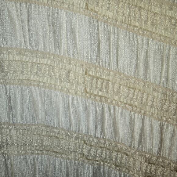 Anine Bing Viola Dress Knee Length Cream Pleating & Lace Uneven Hem M - Picture 9 of 10